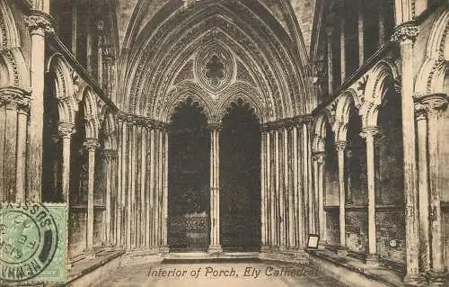 British churches & cathedrals postcard Ely cathedral interior of porch