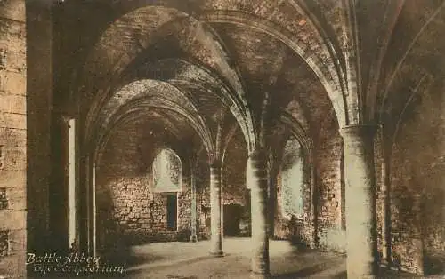 British churches & cathedrals postcard Battle abbey