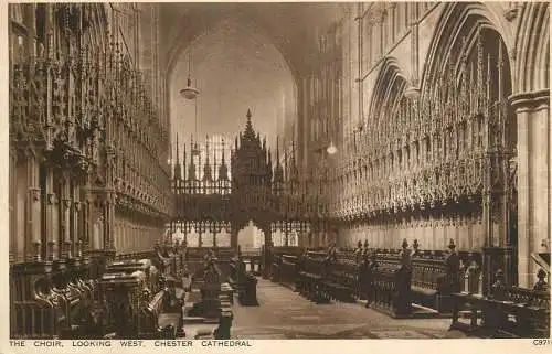 British churches & cathedrals postcard Chester cathedral choir