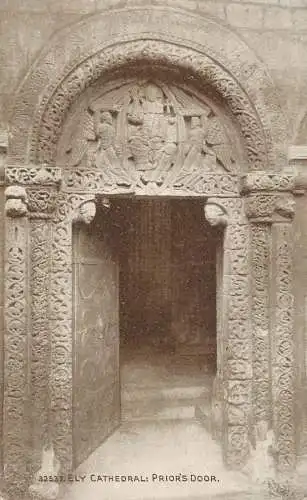 British churches & cathedrals postcard Ely cathedral Prior's door