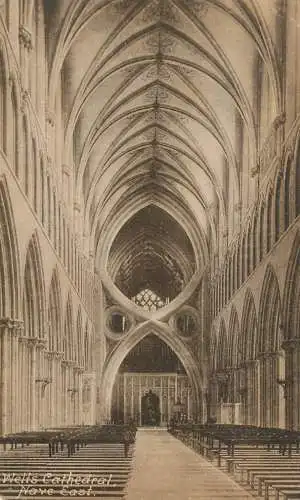 British churches & cathedrals postcard Wells cathedral