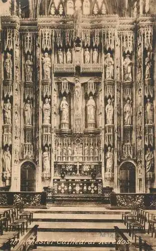 British churches & cathedrals postcard Winchester cathedral Reredos