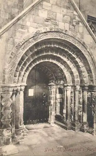British churches & cathedrals postcard York St. Margaret's porch