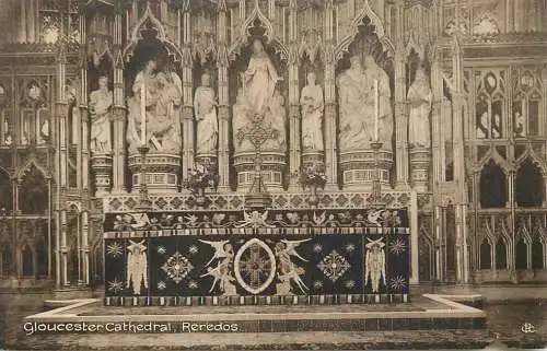 British churches & cathedrals postcard Glouchester cathedral Reredos