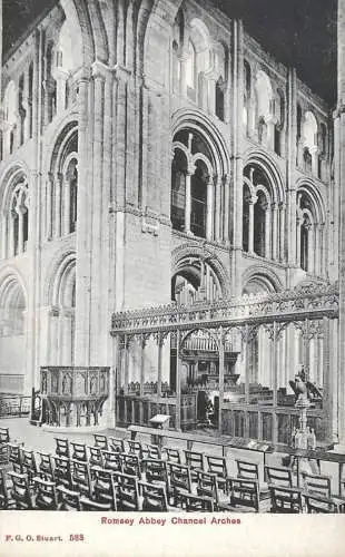 British churches & cathedrals postcard Romsey abbey