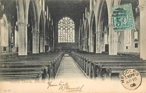 British churches & cathedrals postcard Beccles church