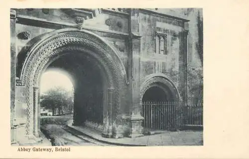 British churches & cathedrals postcard Bristol Abbey gateway