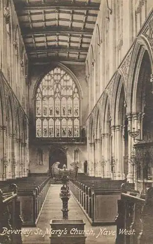 British churches & cathedrals postcard Beverley St. Mary's church