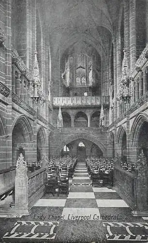 British churches & cathedrals postcard Liverpool cathedral lady chapel