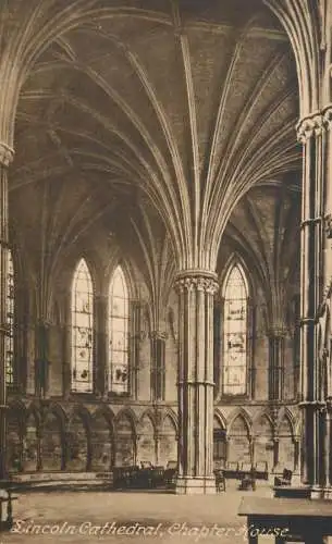 British churches & cathedrals postcard Lincoln cathedral chapter house