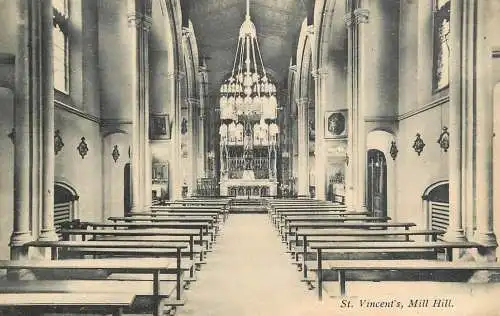 British churches & cathedrals postcard St. Vincent Mill Hill