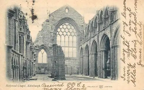 British churches & cathedrals postcard Holyrood chapel Edinburgh