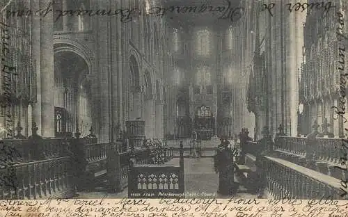 British churches & cathedrals postcard Peterborough cathedral choir