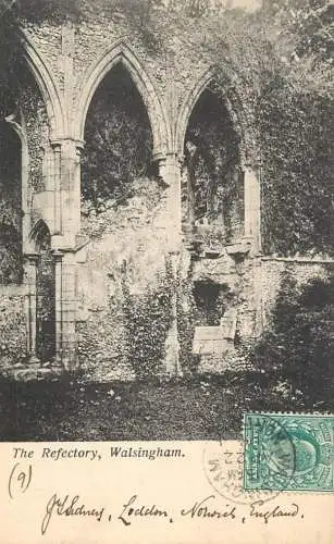 British churches & cathedrals postcard Walsingham refectory