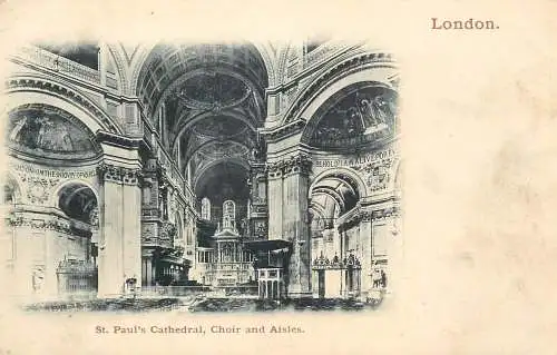 British churches & cathedrals postcard London St. Paul's cathedral choir