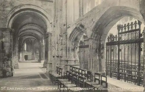British churches & cathedrals postcard St. Bartolomew transept