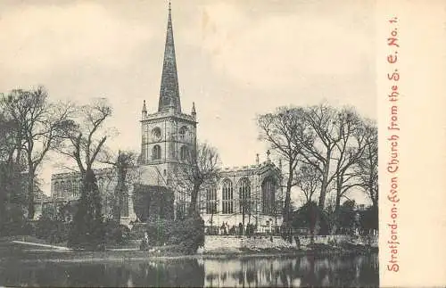 British churches & cathedrals postcard Stratford on Avon church