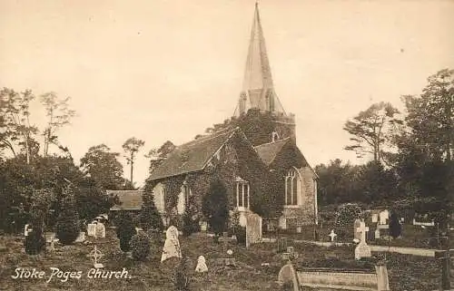 British churches & cathedrals postcard Stoke Pages church