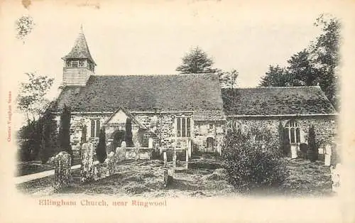 British churches & cathedrals postcard Ellingham church near Ringwood