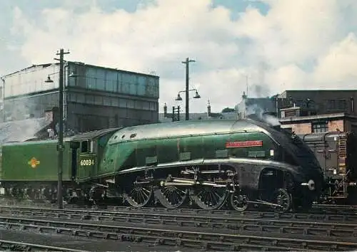 Transportation postcard train Liner A4 Lord Faringdon British Steam 1938