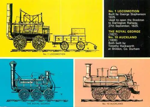 Transportation postcard train The royal George no. 10 Auckland no. Locomotion