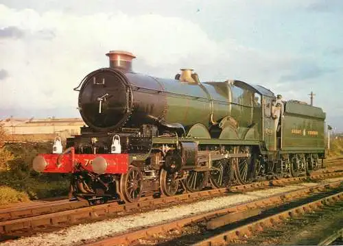 Transportation postcard train GWR Clun Castle Tyseley 1968