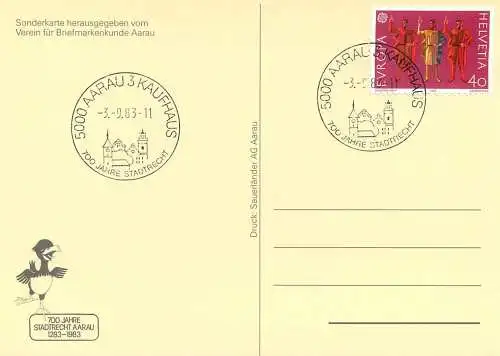 Schweiz 700 Jahre Stadtrecht Aarau 1283-1983
