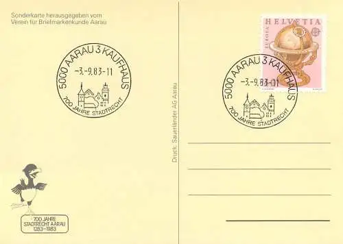 Schweiz 700 Jahre Stadtrecht Aarau 1283-1983