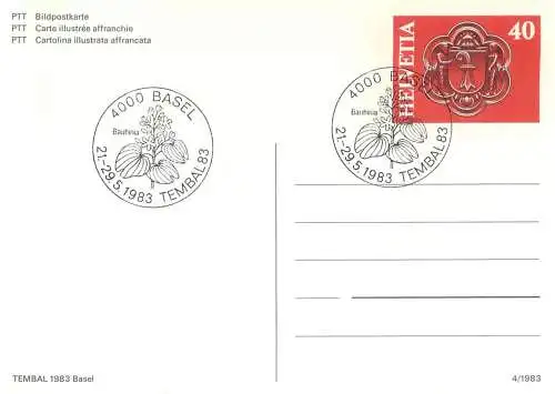 Poste Suisse PTT Bildpostkarte Tembal 1983 Basel
