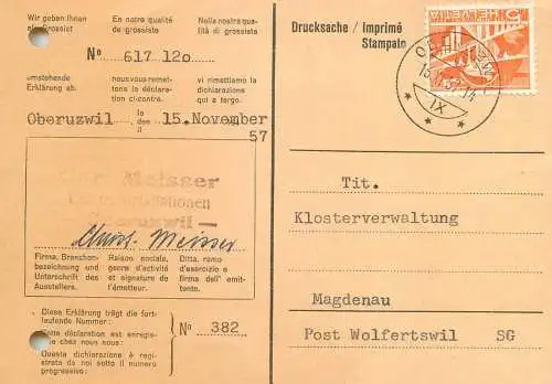 Postkarte carte postale cartolina postale Helvetia stationery postcard dichiarazione di grossista 1946
