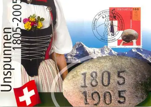 Schweiz Unspunnen 1805-2005 maximum card