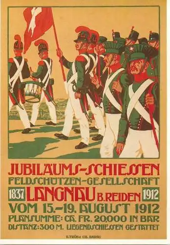 Jubilaums-Schiessen Feldschutzen-Gesellschaft Langnau b. Reiden poster modern postcard