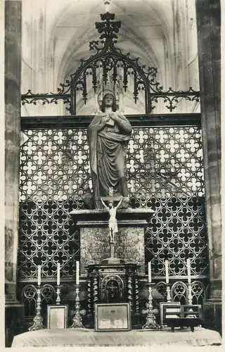 Religious postcard place to identify altar and saint