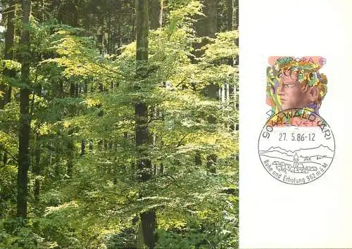 Suisse carte maximum protection de la nature PTT 1986