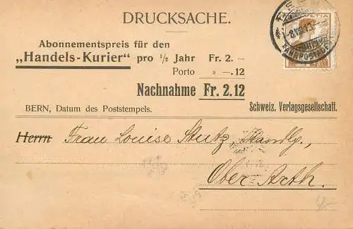 Switzerland Oberarth 1913 stationery card