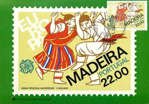 Maxi Card Portugal Madeira stamp O Bailinho de Madeira