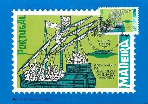 Maxi Card Portugal Madeira stamp aniversario da Descoberta