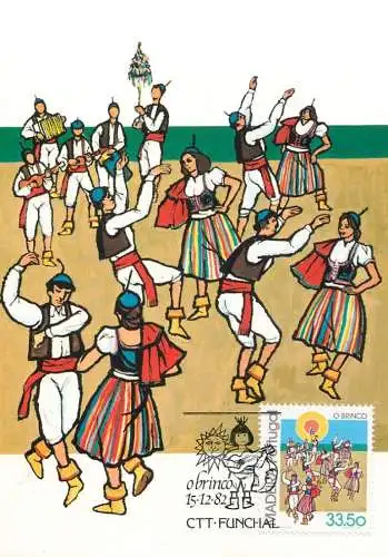 Maxi Card Portugal Madeira etnografia regional O brinco traditions
