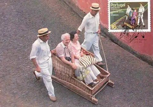 Maxi Card Portugal Madeira transportes tipicos da Madeira Carro de Cesta do Monte