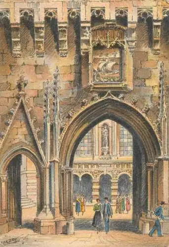 France La Rochelle L'Hotel de Ville (Porte d'enceinte) Barday signed illustration