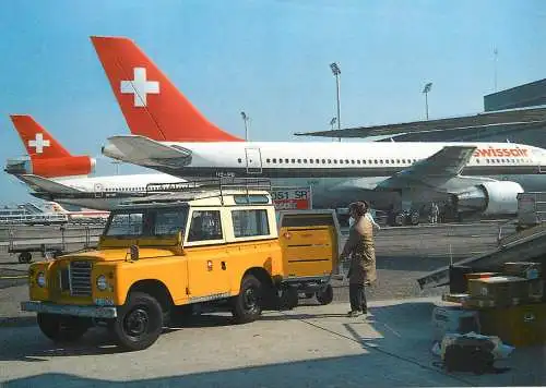 Transportation postcard aiplane Swissair