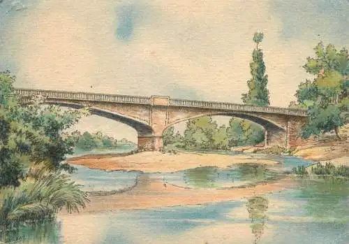 France Bords de Loire - Cosne sur Loire signed illustration