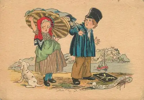 France Les petits metiers signed humoristique illustration