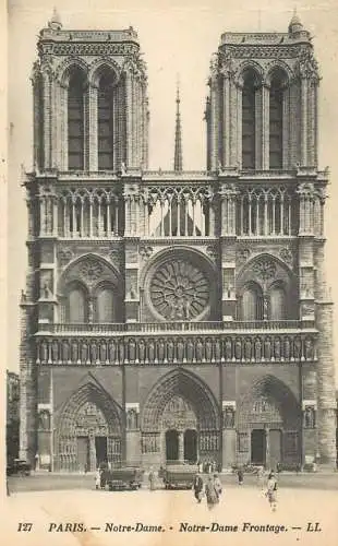 France Paris Cathedrale Notre-Dame main facade