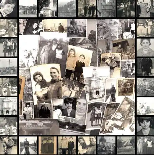 Lot of 50 b/w photos persons and places mostly Romania social history