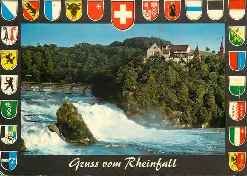 Switzerland Rheinfall mit Schloss Laufen