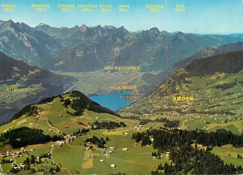 Switzerland Flugaufnahme Kurort Amden Walensee