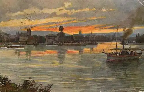Germany postcard Coblenz H. Hoffman cruise boat