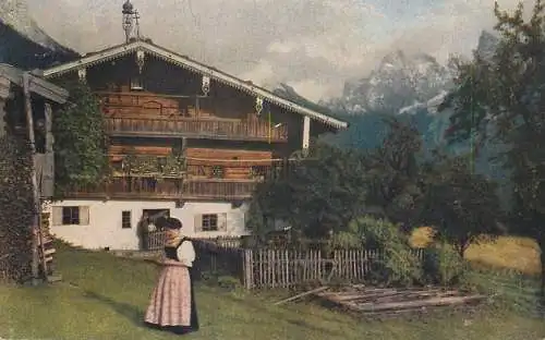 Germany postcard place to identify cottage and traditional costume