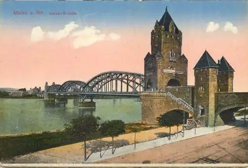 Germany postcard Mainz a. Rhein Kaiser brucke